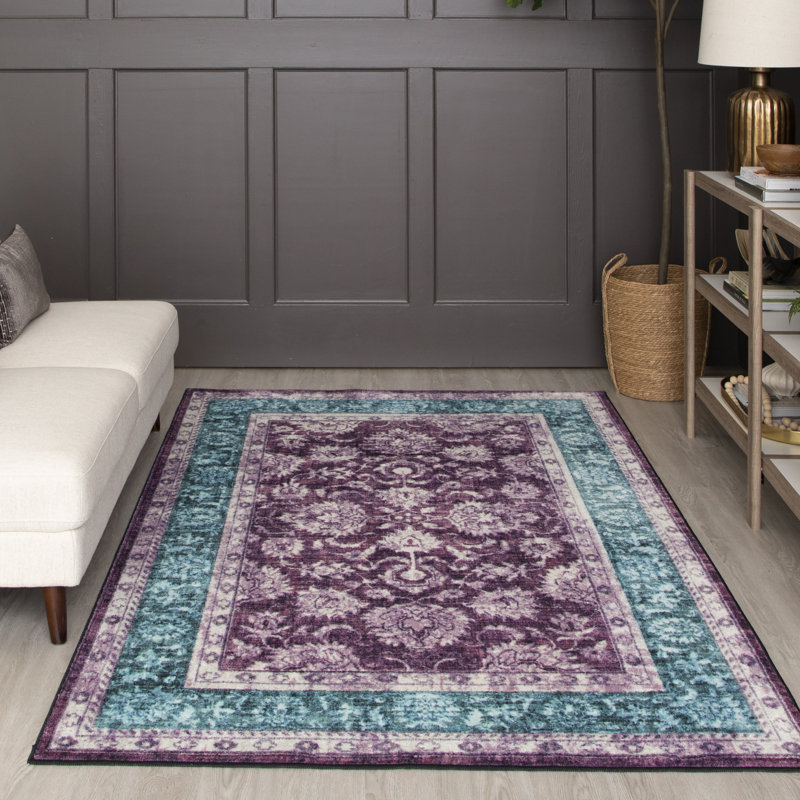 Charlton Home® Bryniulf Oriental Tufted Purple/Blue Area Rug Wayfair